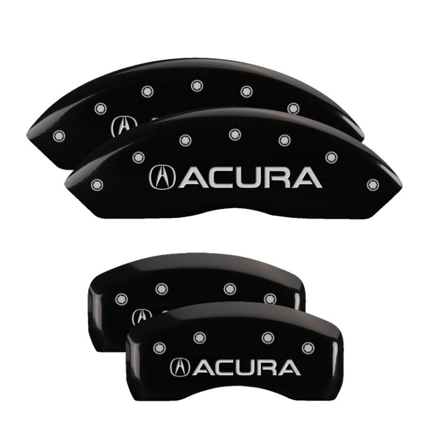 MGP 39005SACUBK 4 Caliper Covers Engraved Front & Rear Acura Black finish silver ch