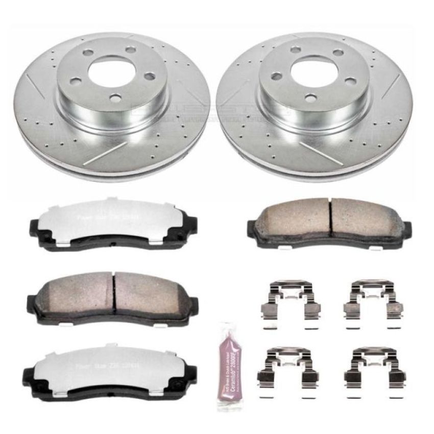 PowerStop K1923-36 Z36 Truck and SUV Carbon-Fiber Ceramic Brake Pad and Drilled & Slotted Rotor Kit