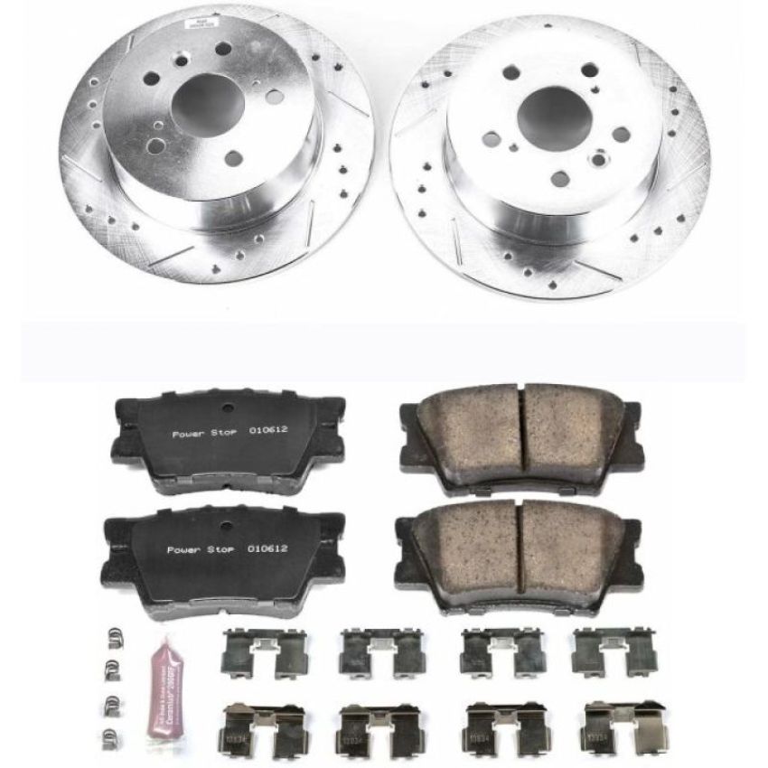 PowerStop K3068 Z23 Daily Driver Carbon-Fiber Ceramic Brake Pad and Drilled & Slotted Rotor Kit