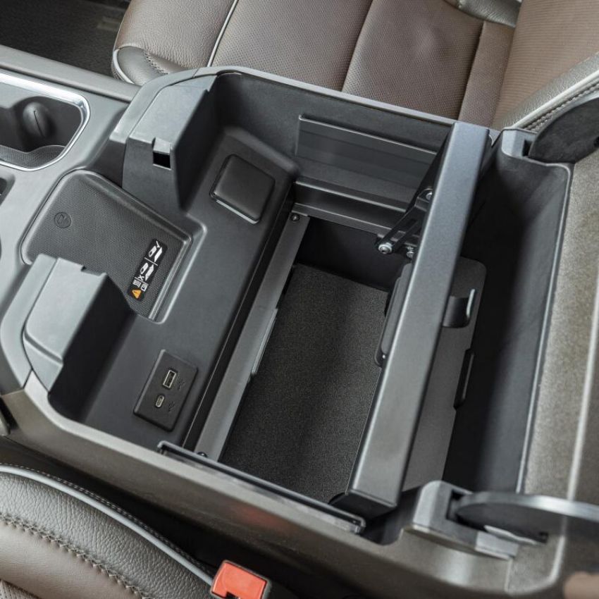 Tuffy Products 393-01 Tuffy Console Safe W/ Keyed Lock For Chevrolet Silverado W/ Wireless Charging Pad Console