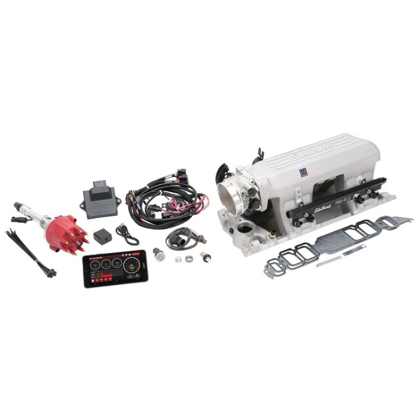 Edelbrock 35880 Pro Flo 4 XT EFI System Seq Port BBC Rect Port Std Deck 775 Max HP 60lb/hr Satin Finish
