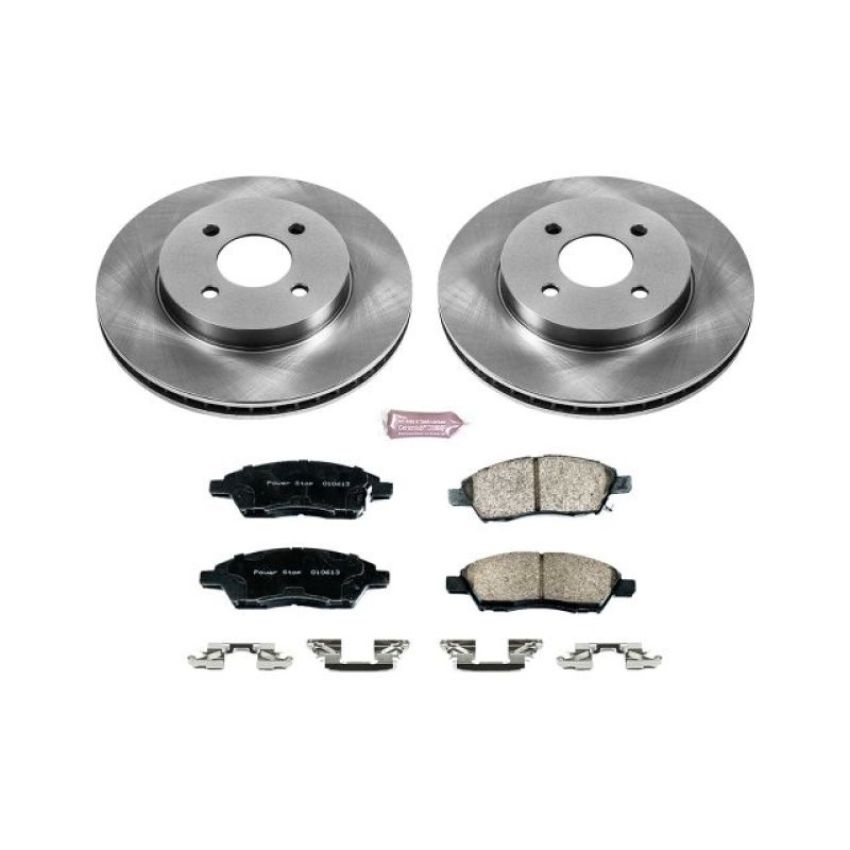 PowerStop KOE6096 OE Stock Replacement Low-Dust Ceramic Brake Pad and Rotor Kit