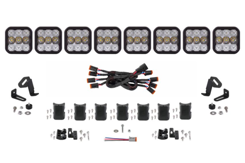 Diode Dynamics DD6802 SS5 Sport Universal CrossLink 8-Pod Lightbar - White Combo