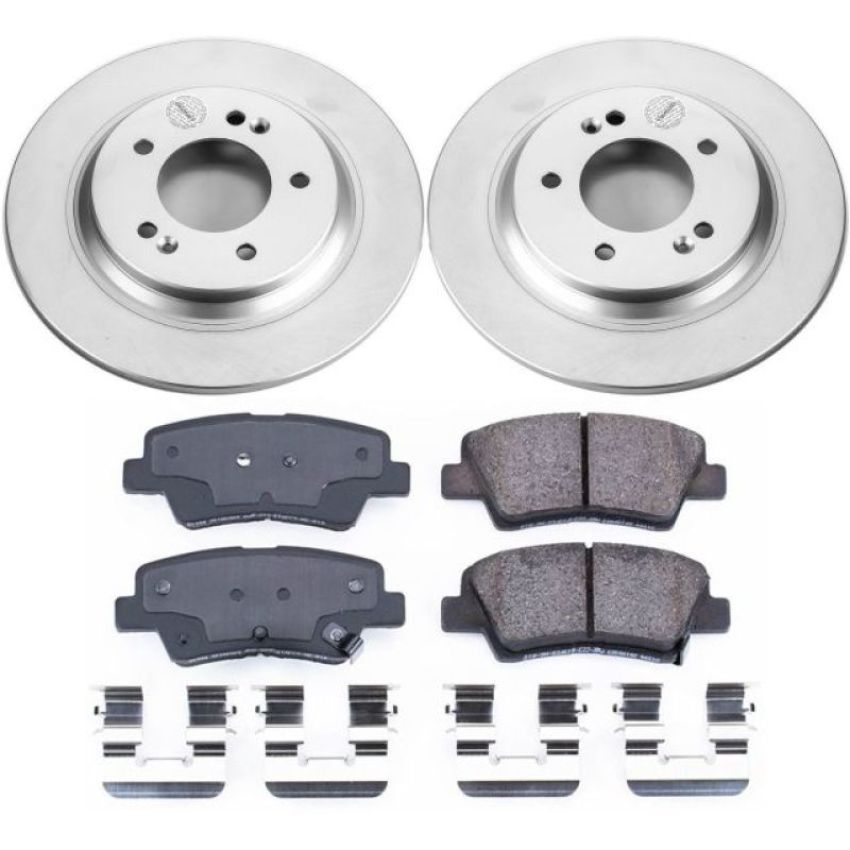 PowerStop CRK6985 Genuine Geomet Coated Rotor and Low-Dust Ceramic Brake Pad Kit