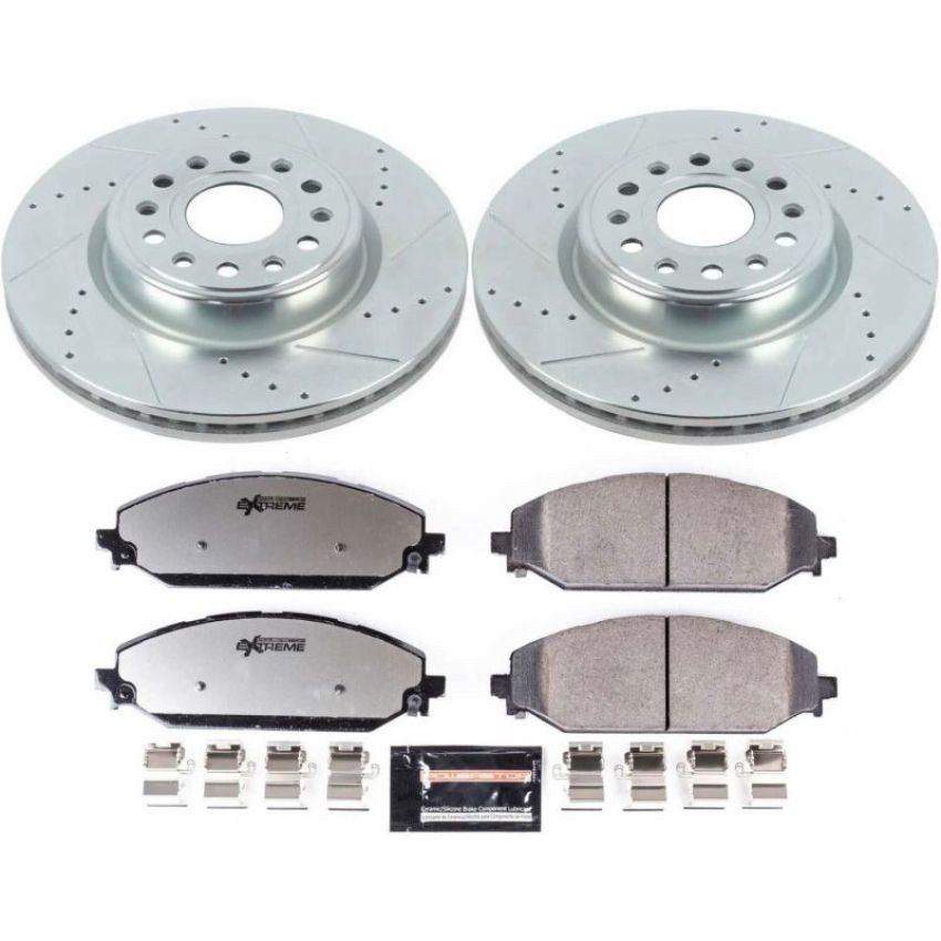 PowerStop K8183-36 Z36 Truck and SUV Carbon-Fiber Ceramic Brake Pad and Drilled & Slotted Rotor Kit