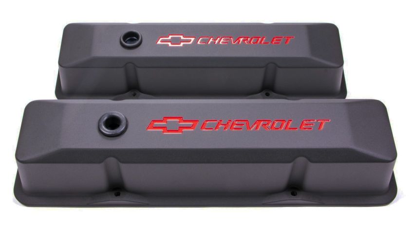 PROFORM PFM141-116 SBC Blk Crinkle Die Cast V/C's - Tall w/Baffle