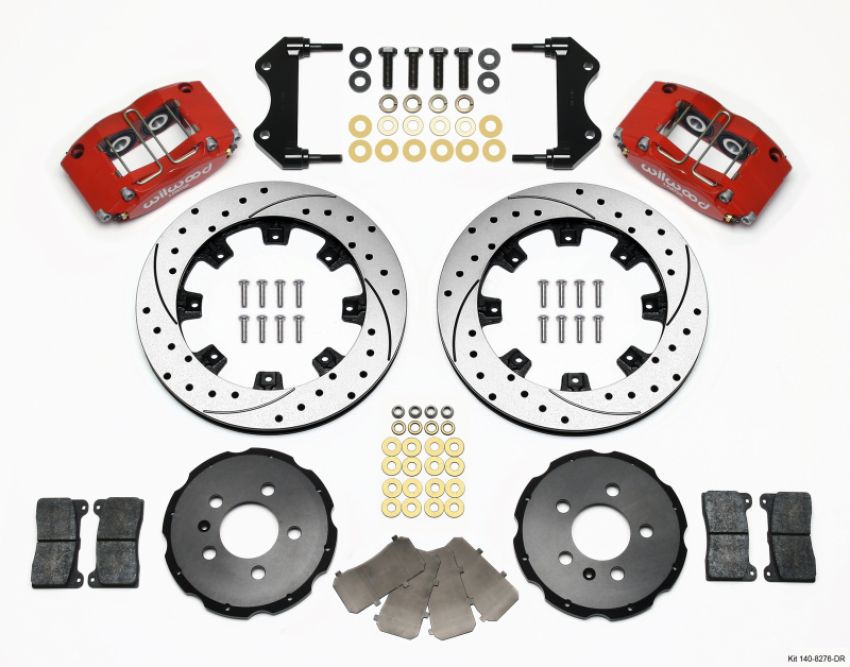 Wilwood 140-8276-DR Dynapro Radial Front Kit 12.19in Drilled Red 99-03 Jetta IV & Golf IV