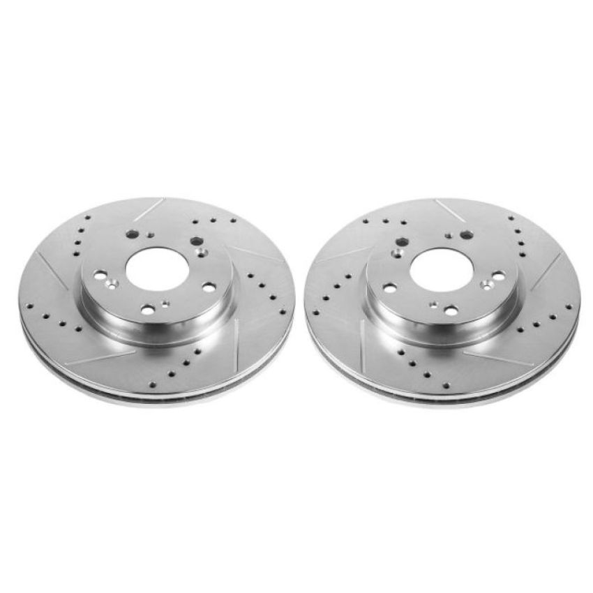PowerStop JBR1556XPR PowerStop Evolution Performance Drilled, Slotted & Plated Brake Rotor Pair