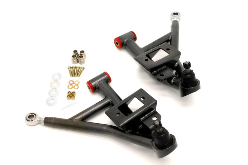 BMR Suspension AA002H BMR 93-02 F-Body Adj. Lower A-Arms Poly/Rod End Combo - Black Hammertone
