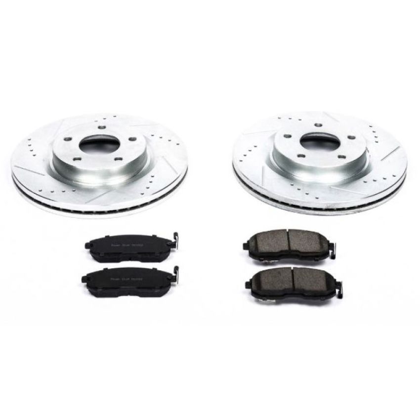 PowerStop K241 Z23 Daily Driver Carbon-Fiber Ceramic Brake Pad and Drilled & Slotted Rotor Kit