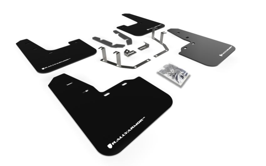Rally Armor MF60-UR-BLK/WH Black Mud Flap/White Logo