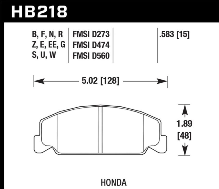 Hawk Performance HB218Z.583 Performance Ceramic Disc Brake Pad