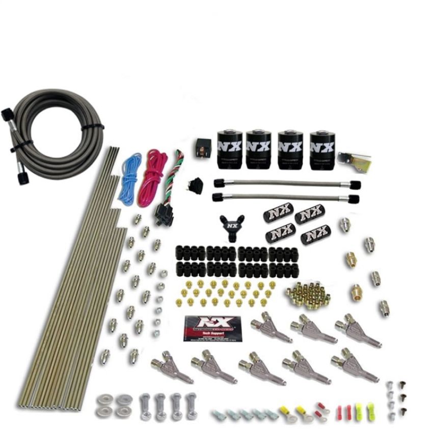 Nitrous Express 80016-00 VORTECH NOZZLE SYSTEM (200-500HP) GAS W/ DIST. BLOCK & 4 SOLENOIDS LESS BOTTLE