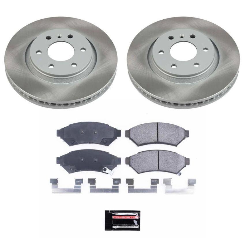 PowerStop SC4602 Semi-Coated Rotor and Low-Dust Ceramic Brake Pad Kit