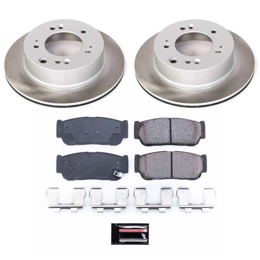 PowerStop SC5910 Semi-Coated Rotor and Low-Dust Ceramic Brake Pad Kit