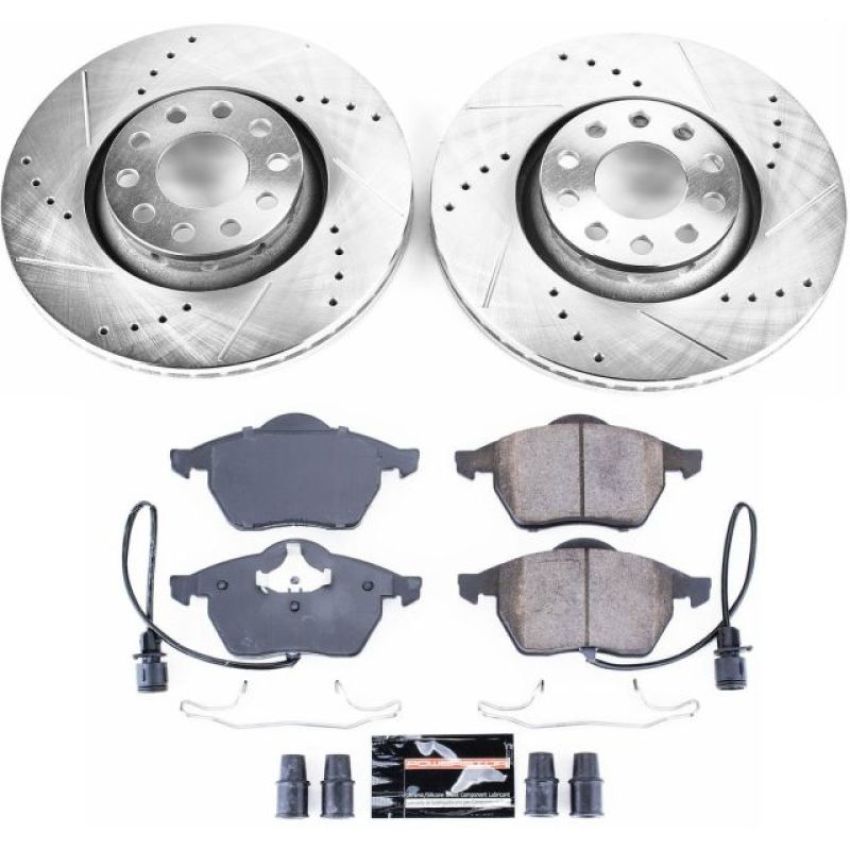 PowerStop K634 Z23 Daily Driver Carbon-Fiber Ceramic Brake Pad and Drilled & Slotted Rotor Kit