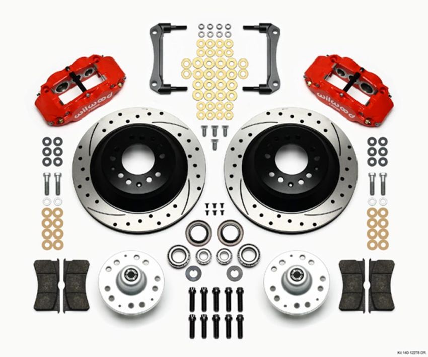 Wilwood 140-12278-DR Narrow Superlite 6R Front Hub & 1PC Rtr Kit 12.88in Dril -Red 70-78 Camaro