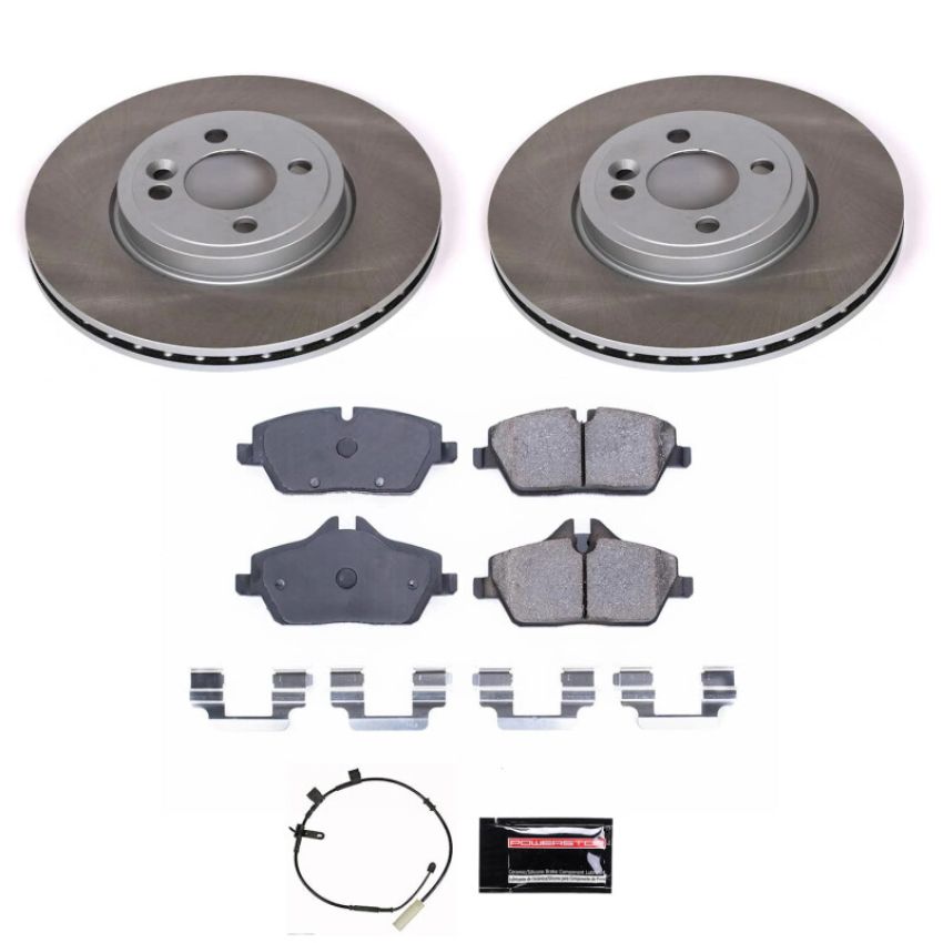 PowerStop SC8842 Semi-Coated Rotor and Low-Dust Ceramic Brake Pad Kit