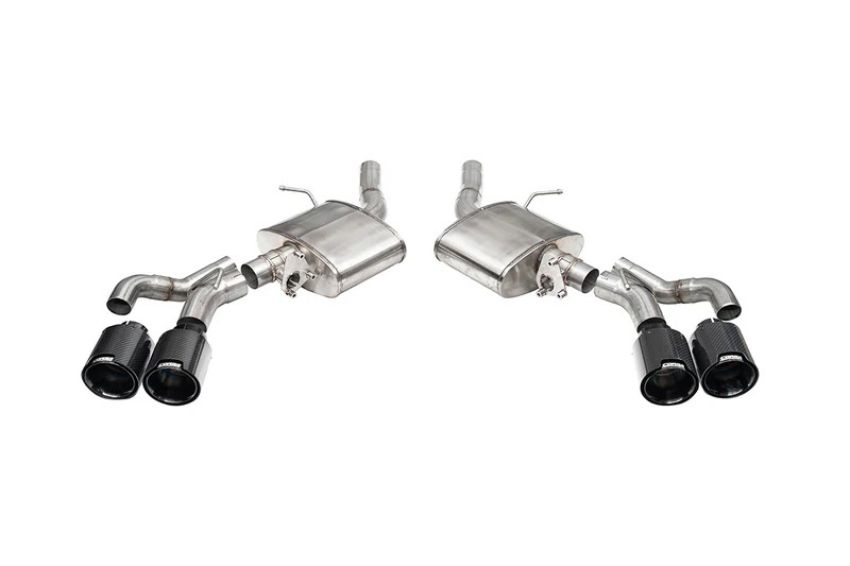 CORSA Performance 21322CFBLK Corsa 22-24 Caddy CT5-V Blackwing 3in Axle-Back - Act. Exh. - Dual Rear Exit - Twin 4.5in Blk CF Tip