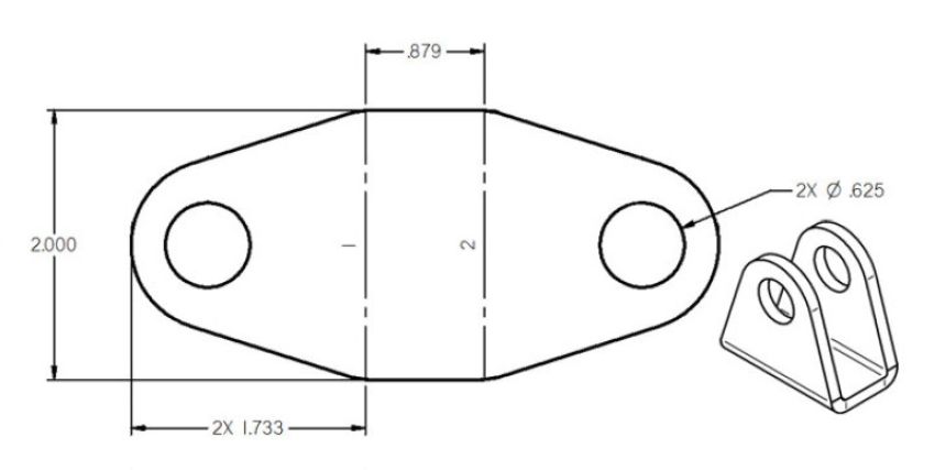 Ridetech 90000076 4-Link rod end bracket, .875