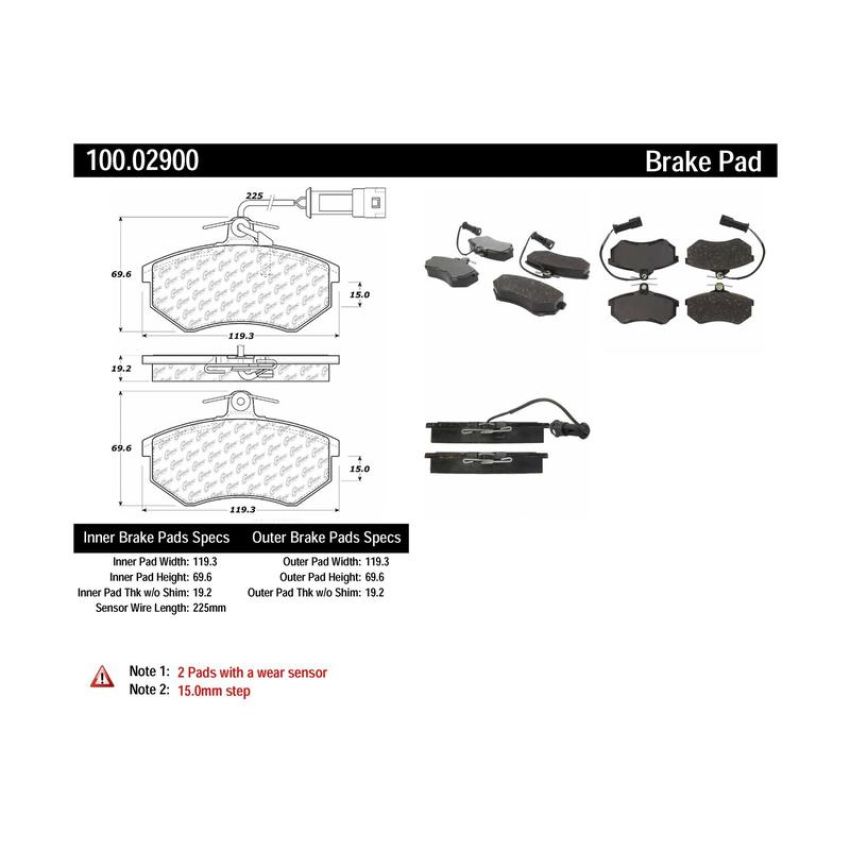 CENTRIC PARTS 100.02900 Centric Original Equipment Formula Brake Pads