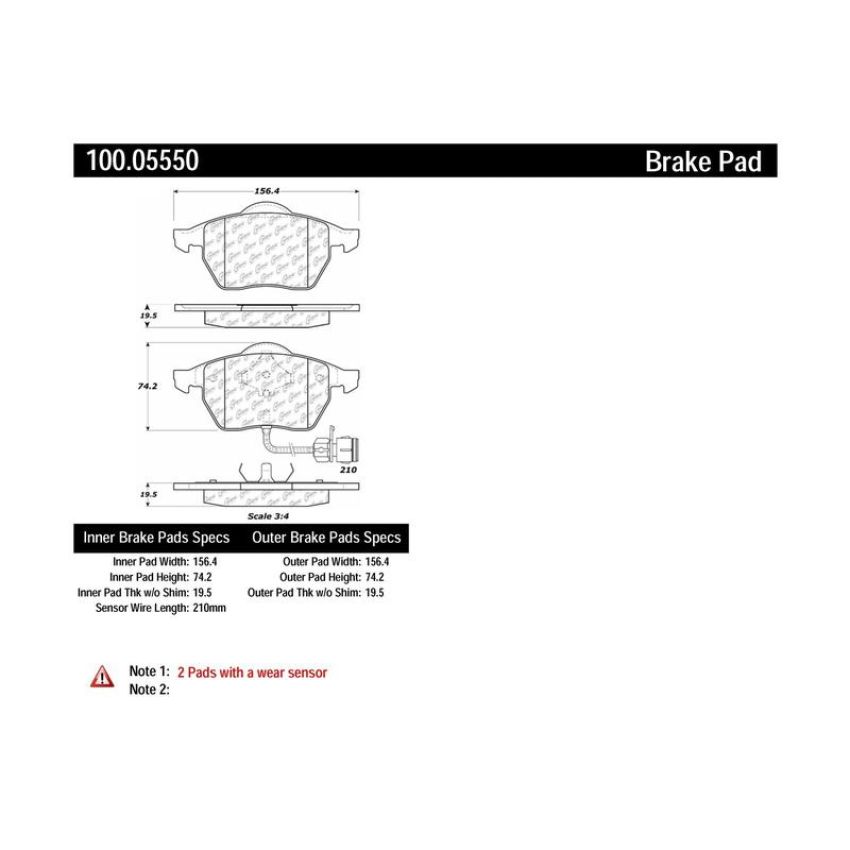 CENTRIC PARTS 100.05550 Centric Original Equipment Formula Brake Pads with Hardware