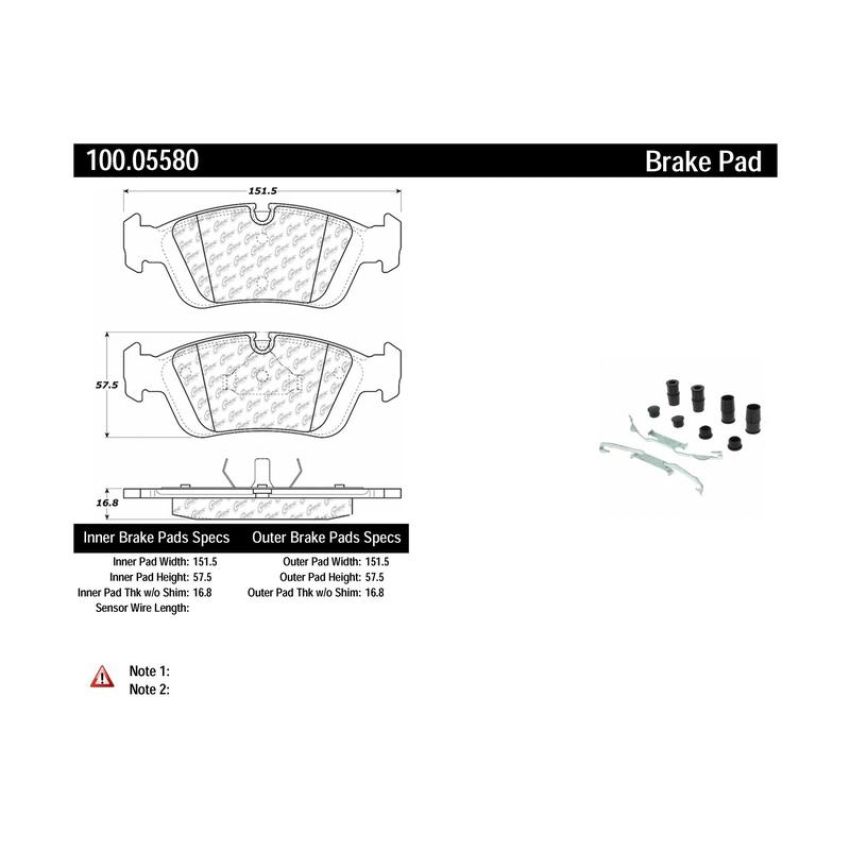 CENTRIC PARTS 100.05580 Centric Original Equipment Formula Brake Pads with Hardware