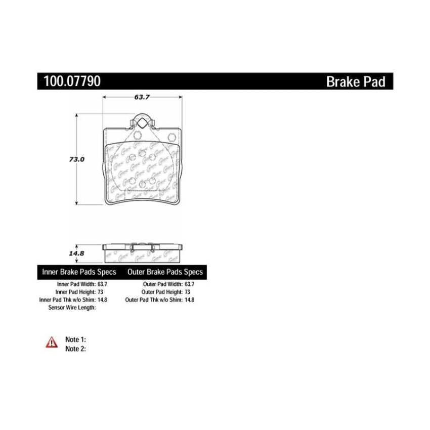 CENTRIC PARTS 100.07790 Centric Original Equipment Formula Brake Pads with Hardware