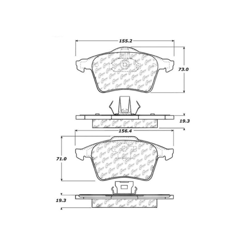 CENTRIC PARTS 100.09154 Centric Original Equipment Formula Brake Pads with Hardware