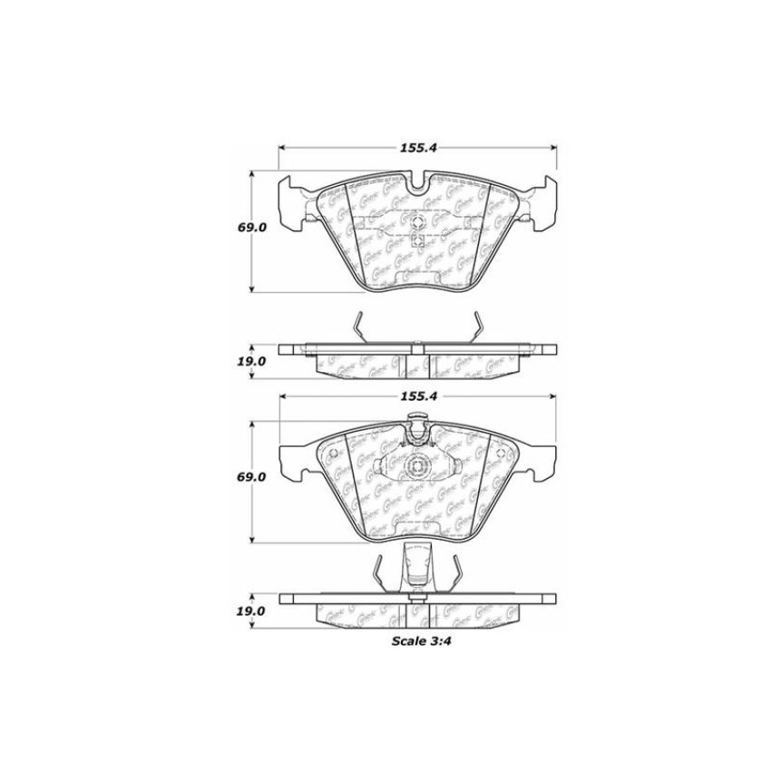 CENTRIC PARTS 100.09180 Centric Original Equipment Formula Brake Pads with Hardware