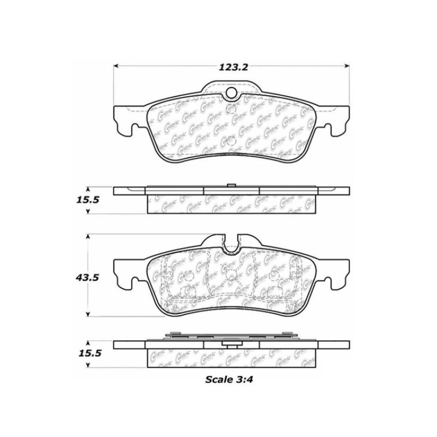 CENTRIC PARTS 100.10600 Centric Original Equipment Formula Brake Pads with Hardware