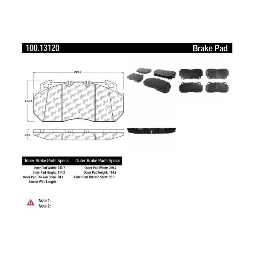 CENTRIC PARTS 100.13120 Centric Original Equipment Formula Brake Pads
