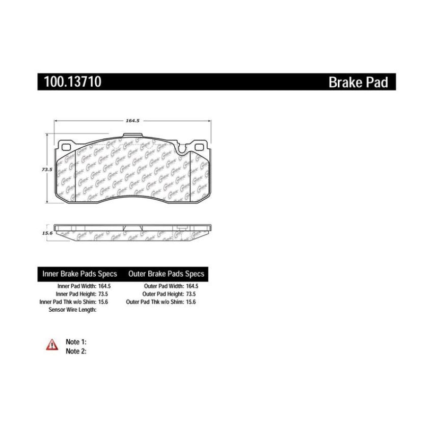 CENTRIC PARTS 100.13710 Centric Original Equipment Formula Brake Pads with Hardware