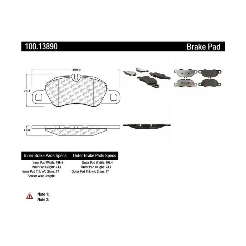 CENTRIC PARTS 100.13890 Centric Original Equipment Formula Brake Pads with Hardware