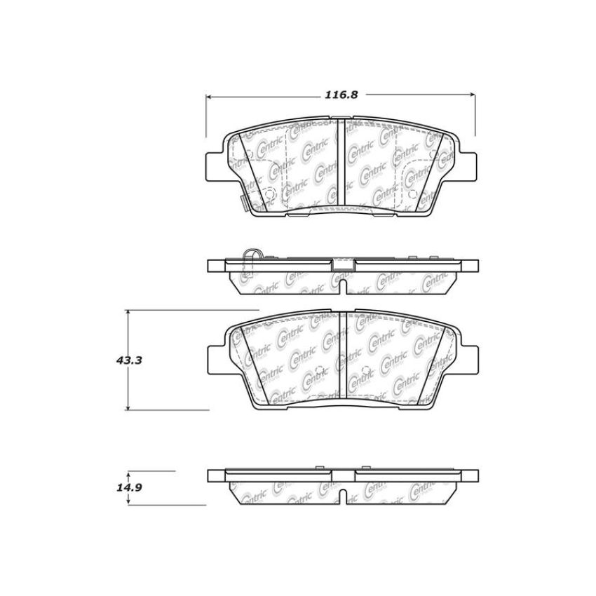 CENTRIC PARTS 100.14380 Centric Original Equipment Formula Brake Pads