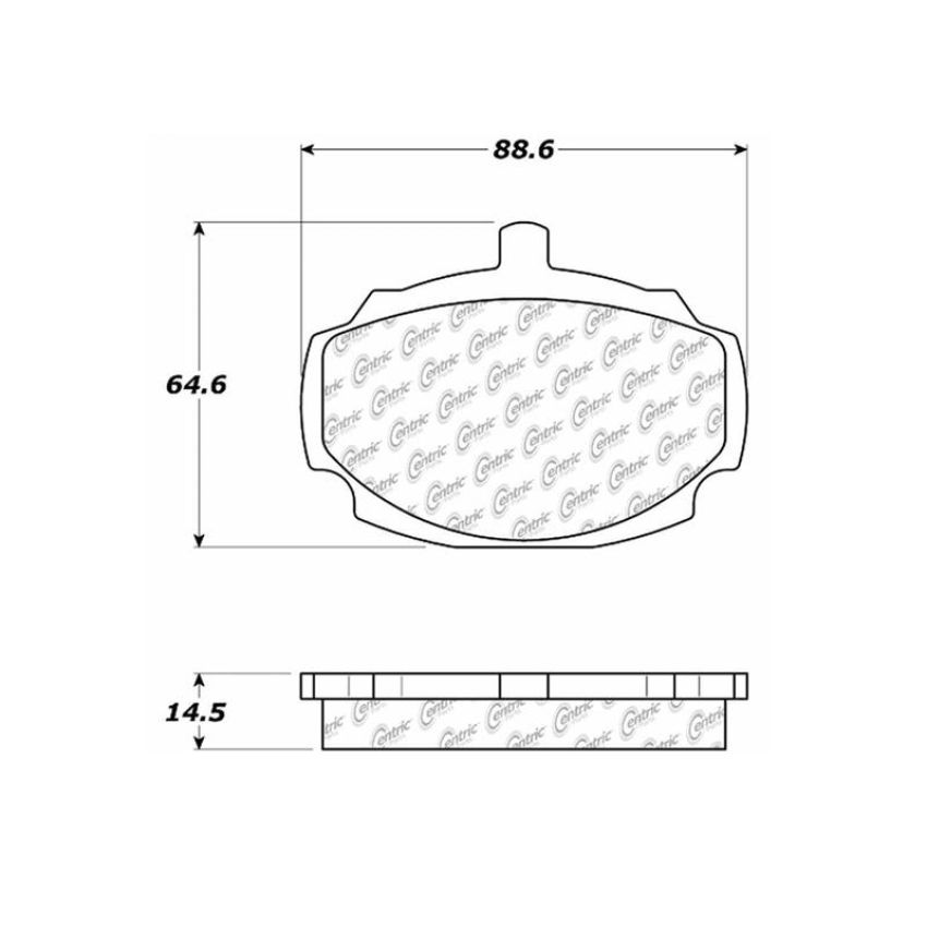 CENTRIC PARTS 102.00270 C-Tek Semi-Metallic Brake Pads with Shims