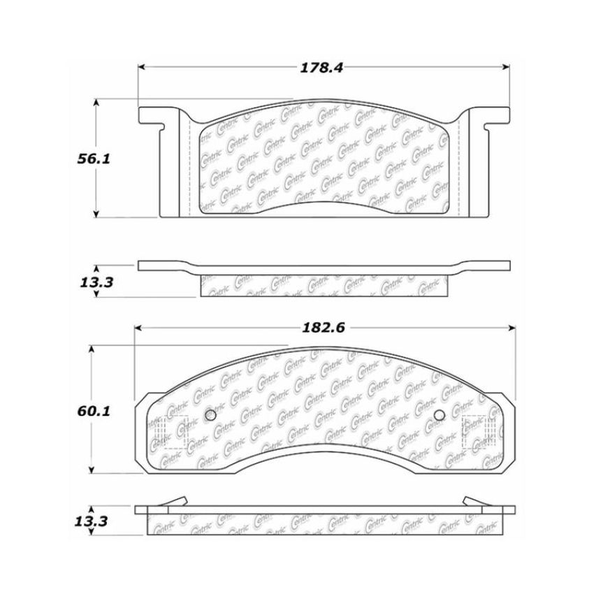 CENTRIC PARTS 102.00340 C-Tek Semi-Metallic Brake Pads with Shims