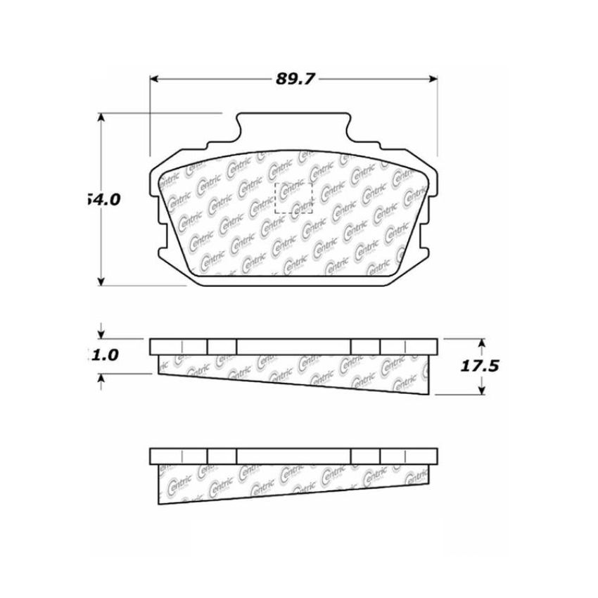 CENTRIC PARTS 102.00370 C-Tek Semi-Metallic Brake Pads with Shims