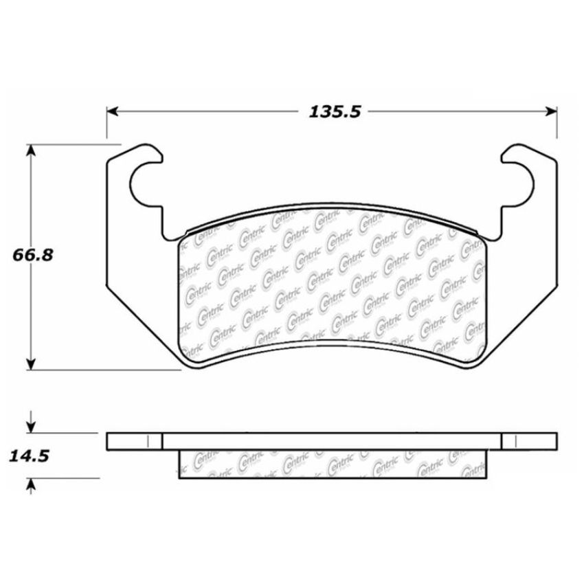 CENTRIC PARTS 102.00380 C-Tek Semi-Metallic Brake Pads with Shims