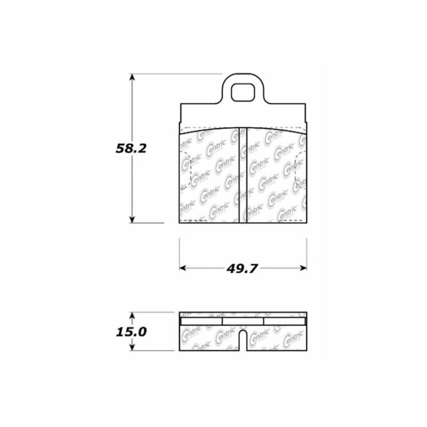 CENTRIC PARTS 102.00400 C-Tek Semi-Metallic Brake Pads with Shims
