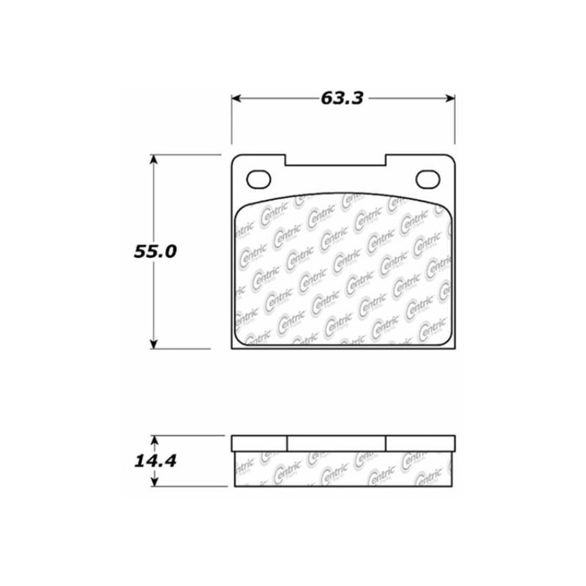 CENTRIC PARTS 102.00440 C-Tek Semi-Metallic Brake Pads with Shims