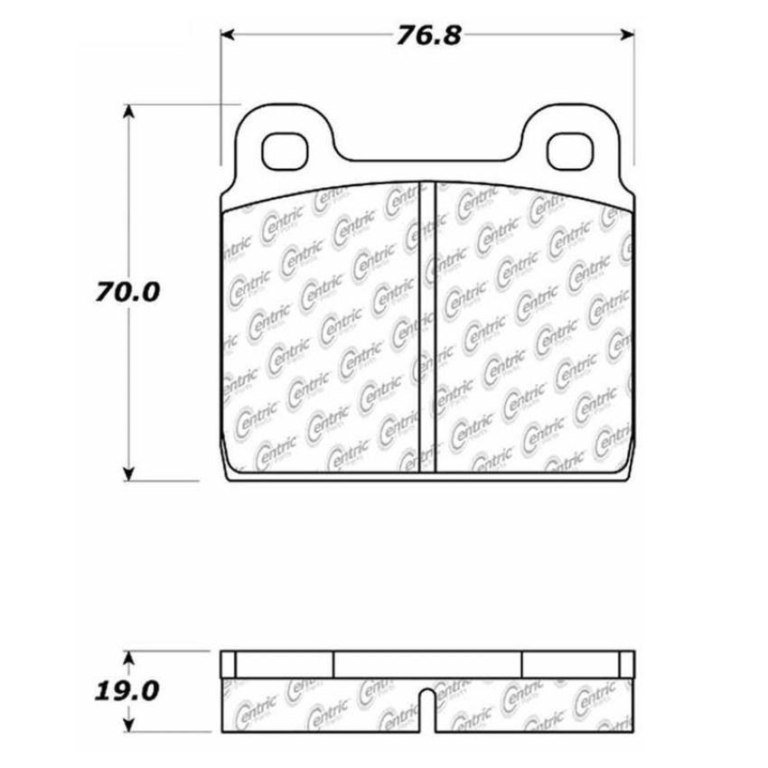 CENTRIC PARTS 102.00451 C-Tek Semi-Metallic Brake Pads with Shims