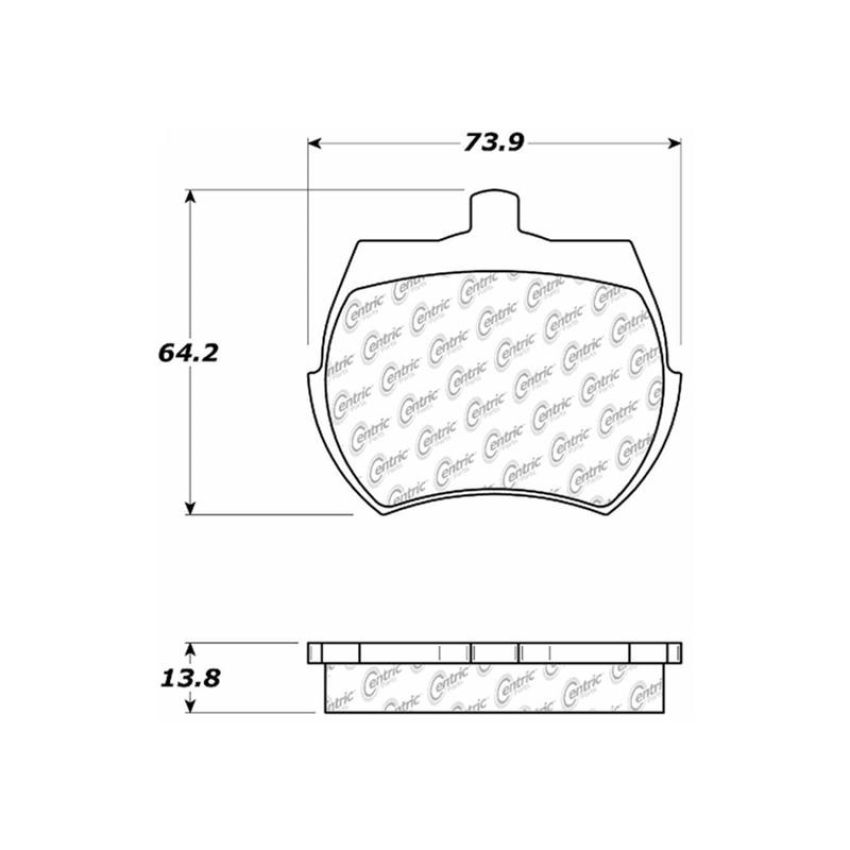 CENTRIC PARTS 102.00610 C-Tek Semi-Metallic Brake Pads with Shims