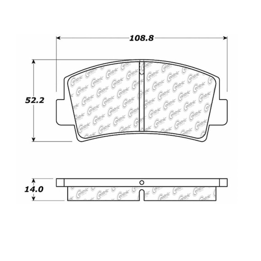 CENTRIC PARTS 102.00760 C-Tek Semi-Metallic Brake Pads with Shims