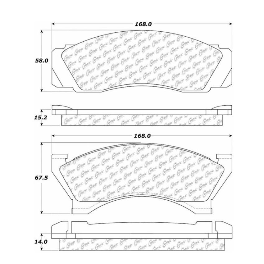 CENTRIC PARTS 102.01020 C-Tek Semi-Metallic Brake Pads with Shims