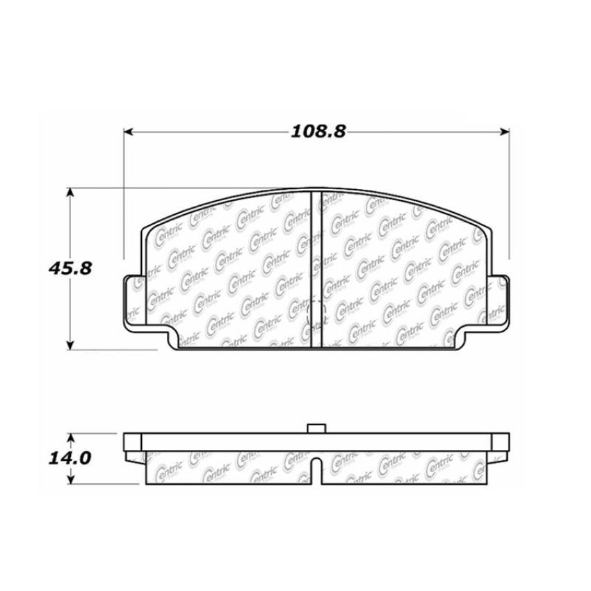 CENTRIC PARTS 102.01120 C-Tek Semi-Metallic Brake Pads with Shims