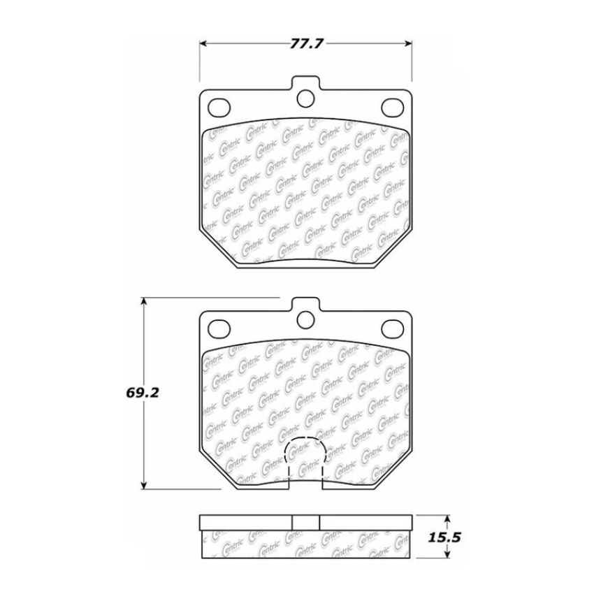 CENTRIC PARTS 102.01140 C-Tek Semi-Metallic Brake Pads with Shims