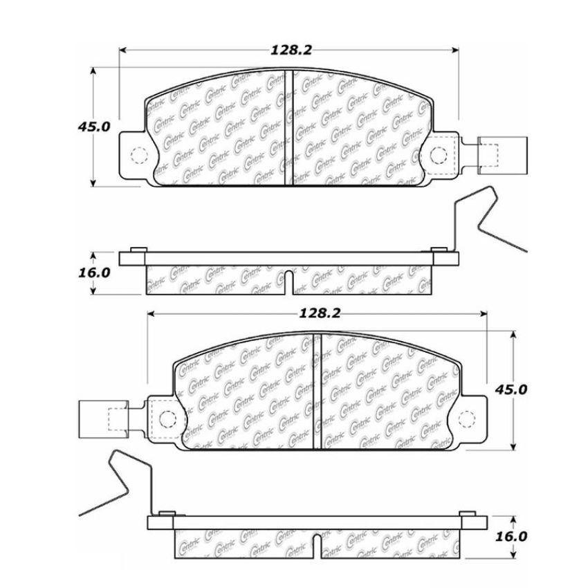 CENTRIC PARTS 102.01340 C-Tek Semi-Metallic Brake Pads with Shims