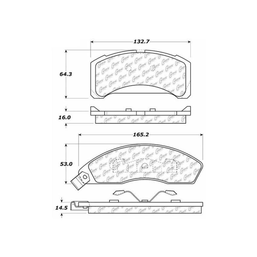 CENTRIC PARTS 102.01520 C-Tek Semi-Metallic Brake Pads with Shims