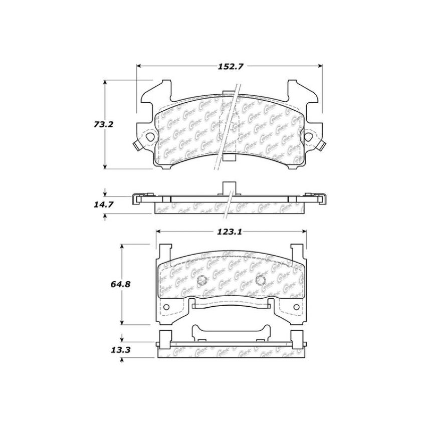 CENTRIC PARTS 102.01540 C-Tek Semi-Metallic Brake Pads with Shims
